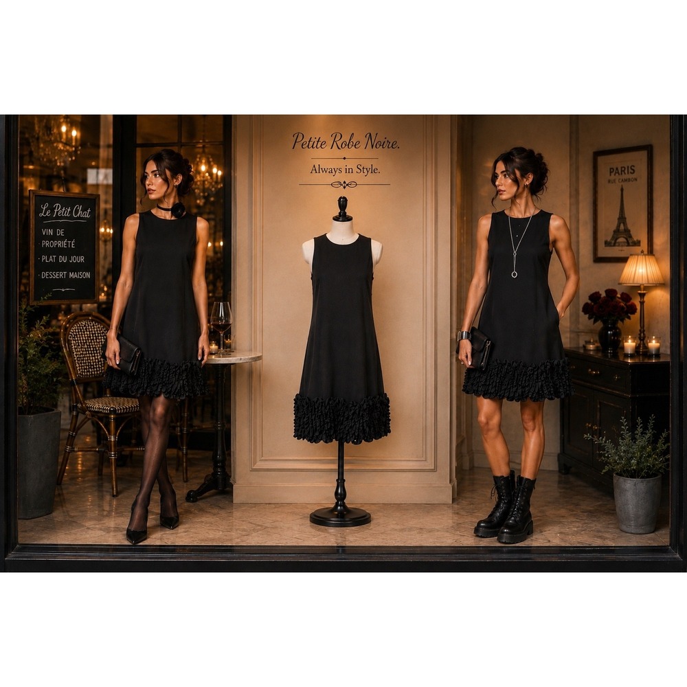 Taylor Black Ruffle Hem Dress Size 10 Sleeveless Cocktail Party
Goth LBD